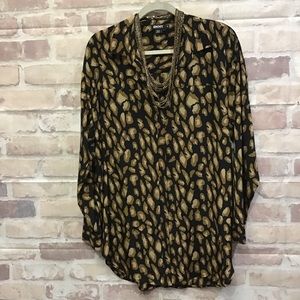 Donna Karan 100% Silk Printed Tunic large..beauty